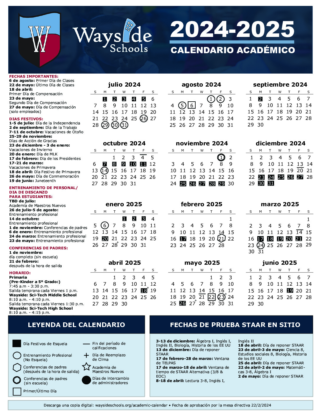 【逸品】 24-25 Schools Wayside - Spanish Calendar カレンダー